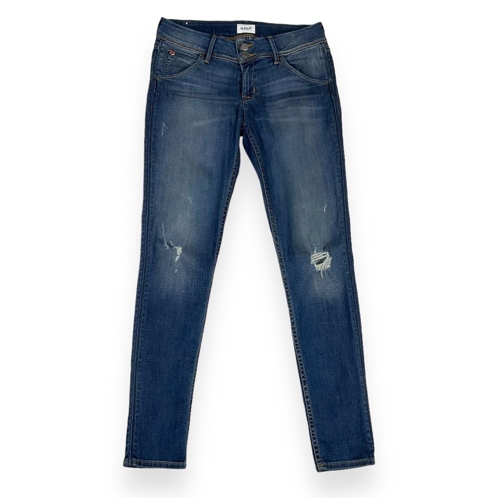Hudson Jeans Women Size 27 (ACT 29x29) Blue Skinny Distressed Collin Stretch NWT